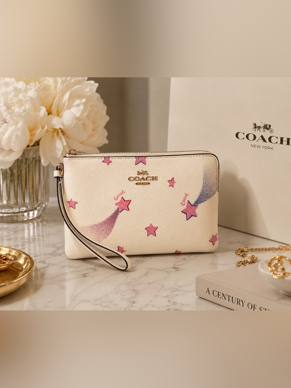 ✨ Coach Celestial Star Print Wristlet / Zip Pouch ✨